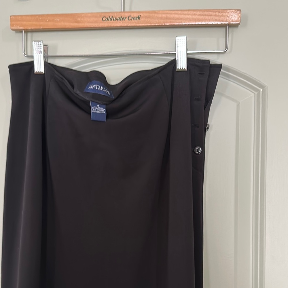 Ann Taylor Black Pencil Wrap Skirt for Work